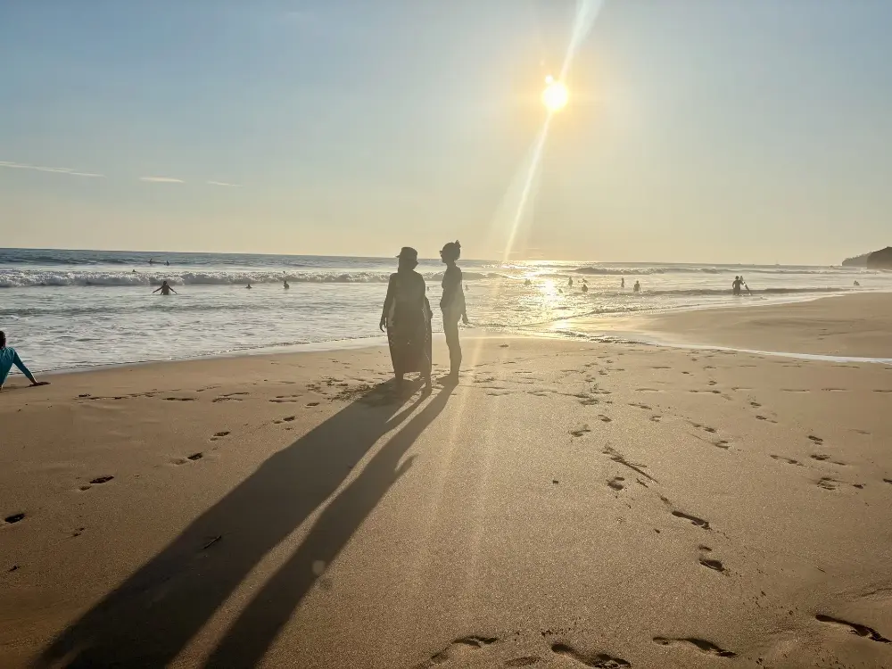 Long shadows at sunset
